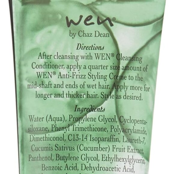 NWT Sealed WEN by Chaz Dean Anti-Frizz Styling Creme, Cucumber, 4 Fl Oz - Picture 5 of 7